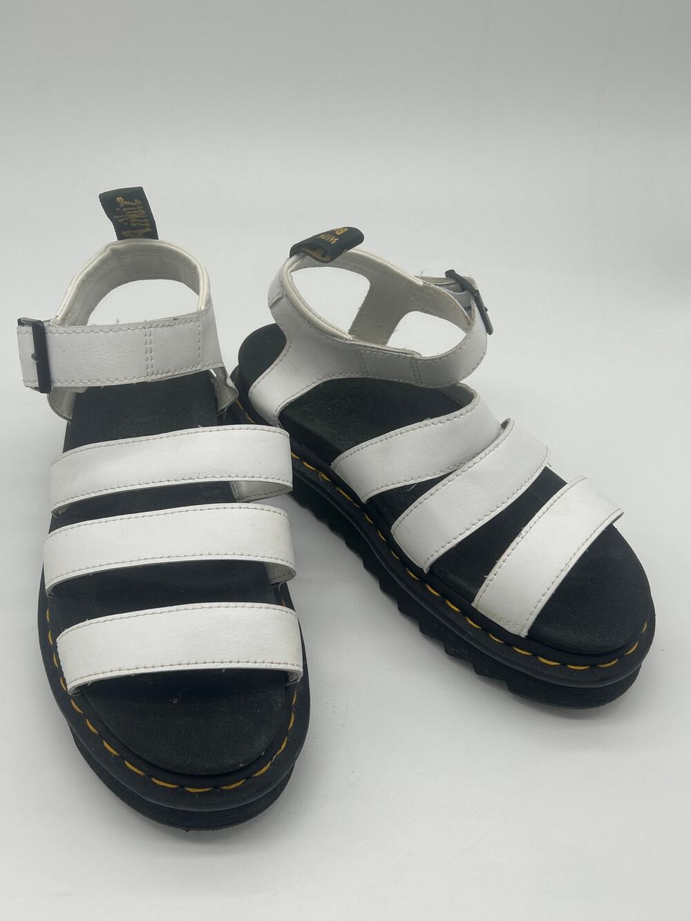 Dr Martens Blaire White Platform Sandals Women’s Size 7 Chunky Gladiator